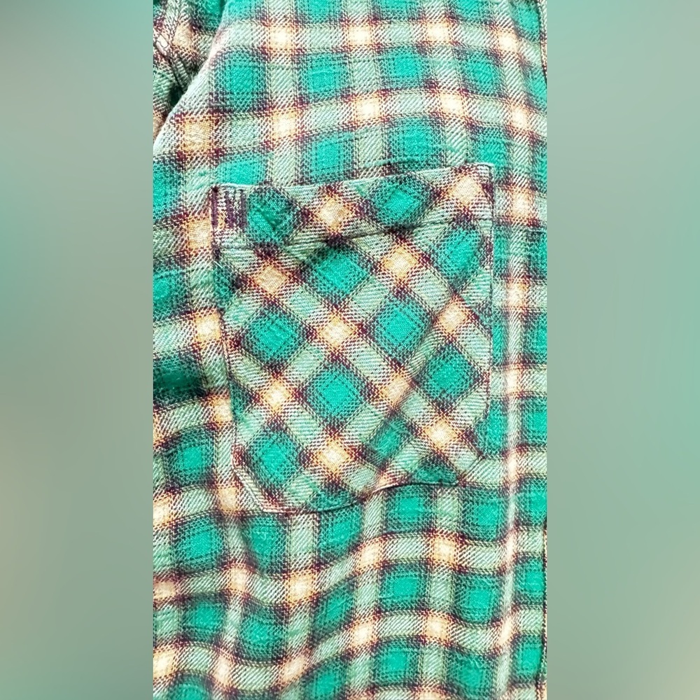 BDG Urban Outfitters Brixton Flannel Button-Down Shirt Tunic Top Sz Medium P-17 - Picture 8 of 16